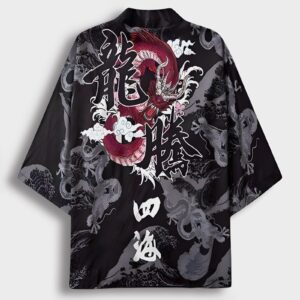 Kimono Streetwear Dragon Red - Moda K-pop