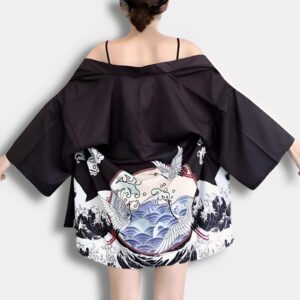 Kimono Grúas Japonesas - Moda K-Pop Premium