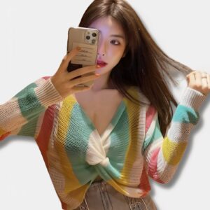 Pullover de Node Chaleco - Estilo Vintage K-Pop
