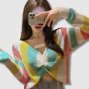 Pullover de Node Chaleco - Estilo Vintage K-Pop (2)