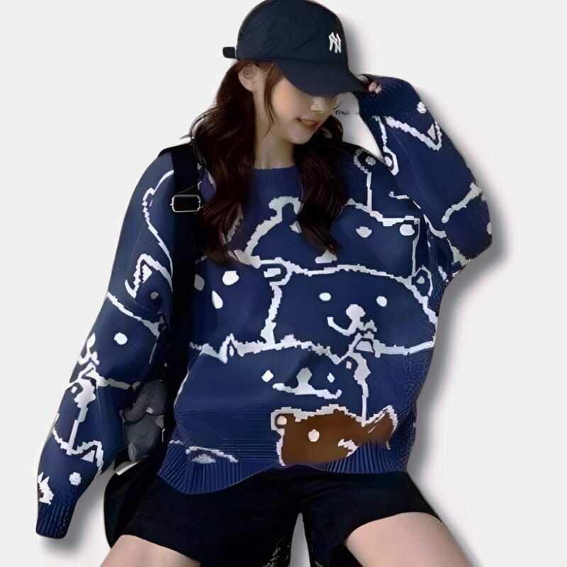 Suéter Kawaii Coreano Bear - Moda K-Pop