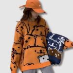 Suéter Kawaii Coreano Bear - Moda K-Pop (5)