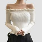 Suéter Nude de Hombros Caídos - K-Pop Premium (3)
