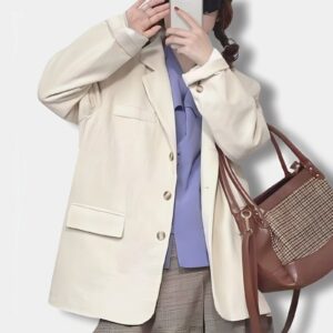 Blazer Velour Blanco - Moda K-Pop