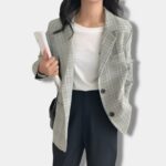 Chaqueta Retro con Cuadros - K-Pop Premium