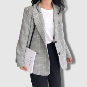 Chaqueta Retro con Cuadros - K-Pop Premium (2)