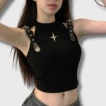 Crop Korean Tanker Negro - Moda K-pop (3)