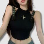 Crop Korean Tanker Negro - Moda K-pop (4)
