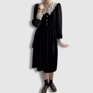 Vestido Coreano Botones Frontales | KPOP STORE (2)