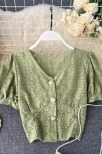 Blusa Coreana Court Bordada - K-Pop Premium (5)