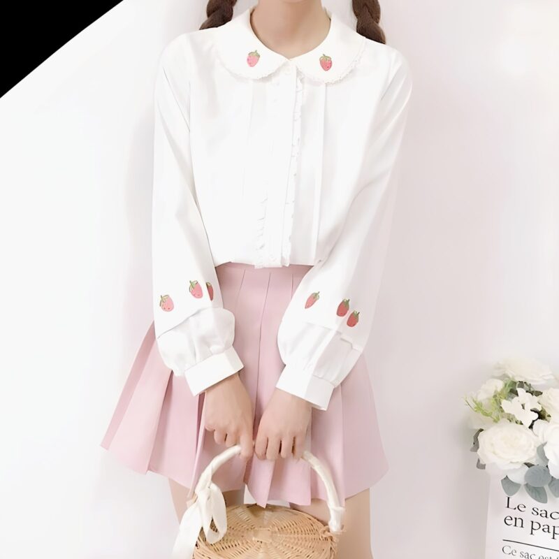 Blusa Kawaii White Cherry