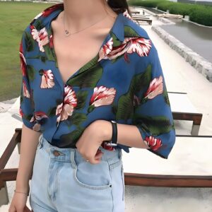 Camisa Coreana de flores | KPOP STORE