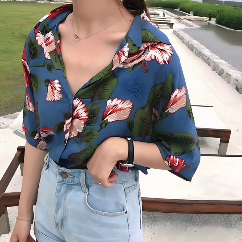 Camisa Coreana de flores | KPOP STORE