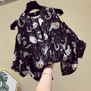 Blusa Coreana Cat - Moda K-Pop (2)
