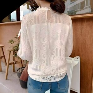 Blusa Bordada Blanca Coreana - K-Pop Premium (2)