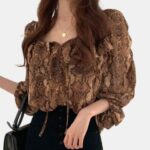 Blusa Sexy Marrón Coreana | KPOP STORE