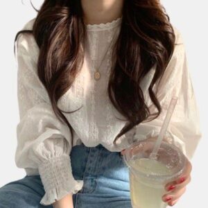 Blusa Coreana con Mangas Puff - KPOP STORE