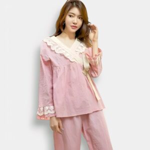Pijama Coreano de Encaje para Mujeres