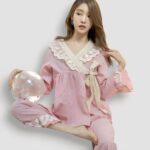 Pijama Coreano de Encaje para Mujeres (3)