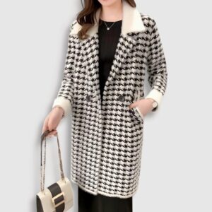 Abrigo Mi-Long Mujer de Estilo Coreano (2)