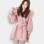 40526-0 Abrigo Corto con Pieles - K-Pop