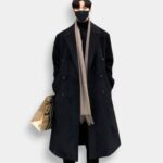 Abrigo Largo Negro Coreano - Moda Masculina