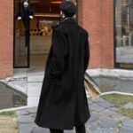 Abrigo Largo Negro Coreano - Moda Masculina (4)