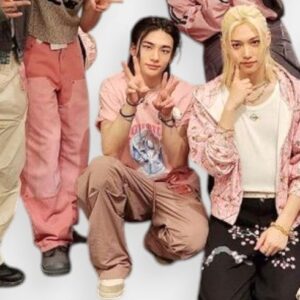 Pantalones Grandes Rosa Stray Kids