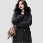 Parka Mujer con Cuello de Piel de K-Pop (3)