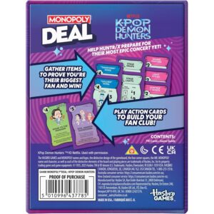 Monopoly Offer KPop Demon Hunters - Juego de Cartas Familiar
