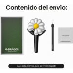 Lightstick en forma de margarita blanca con mango negro, G-DRAGON, vista 2