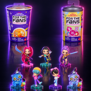 Minifiguras coleccionables de 4 pulgadas de HUNTR/X y Derpy con sus vasos sorpresa, KPop Demon Hunters
