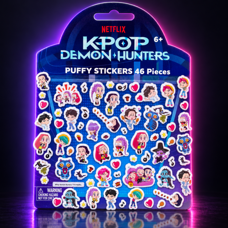 Pegatinas puffy de KPop Demon Hunters, 46 piezas