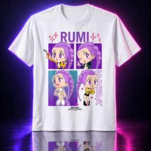 Camiseta blanca de Rumi en estilo chibi, KPop Demon Hunters