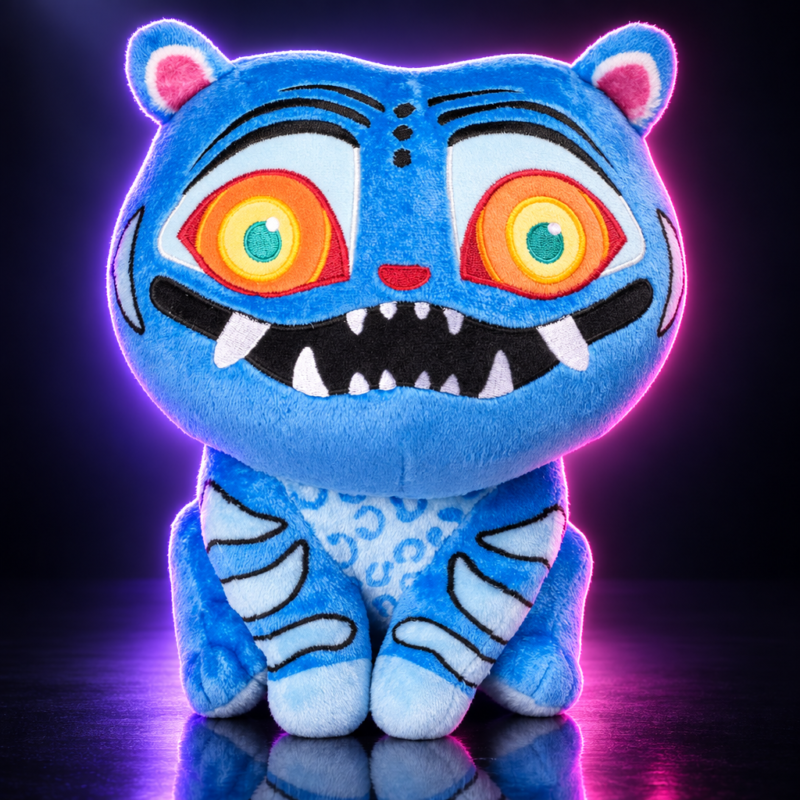 Peluche de Derpy Tiger azul, KPop Demon Hunters