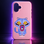 Funda rosa para iPhone con Derpy Tiger, KPop Demon Hunters