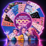 Libro de más de 1000 pegatinas de KPop Demon Hunters con HUNTR/X