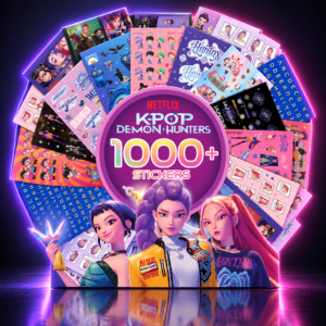 Libro de más de 1000 pegatinas de KPop Demon Hunters con HUNTR/X