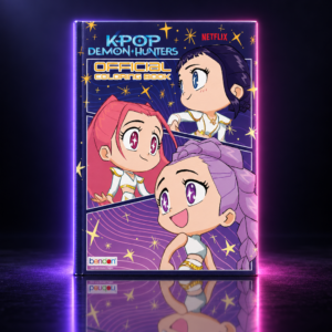 Libro de colorear Bendon de KPop Demon Hunters con Rumi y Zoey chibi
