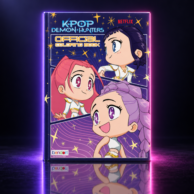 Libro de colorear Bendon de KPop Demon Hunters con Rumi y Zoey chibi