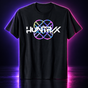 Camiseta negra con logo de HUNTR/X, KPop Demon Hunters