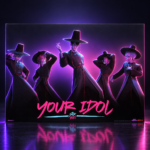 Póster Your Idol de Saja Boys bailando en silueta, KPop Demon Hunters