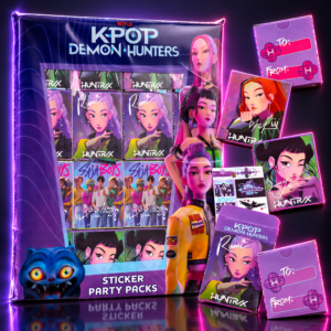 Pack de 16 hojas de pegatinas para fiesta de KPop Demon Hunters