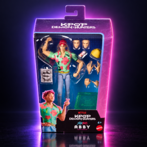 Figura articulada de Abby de Saja Boys con manos y caras intercambiables, en caja, KPop Demon Hunters