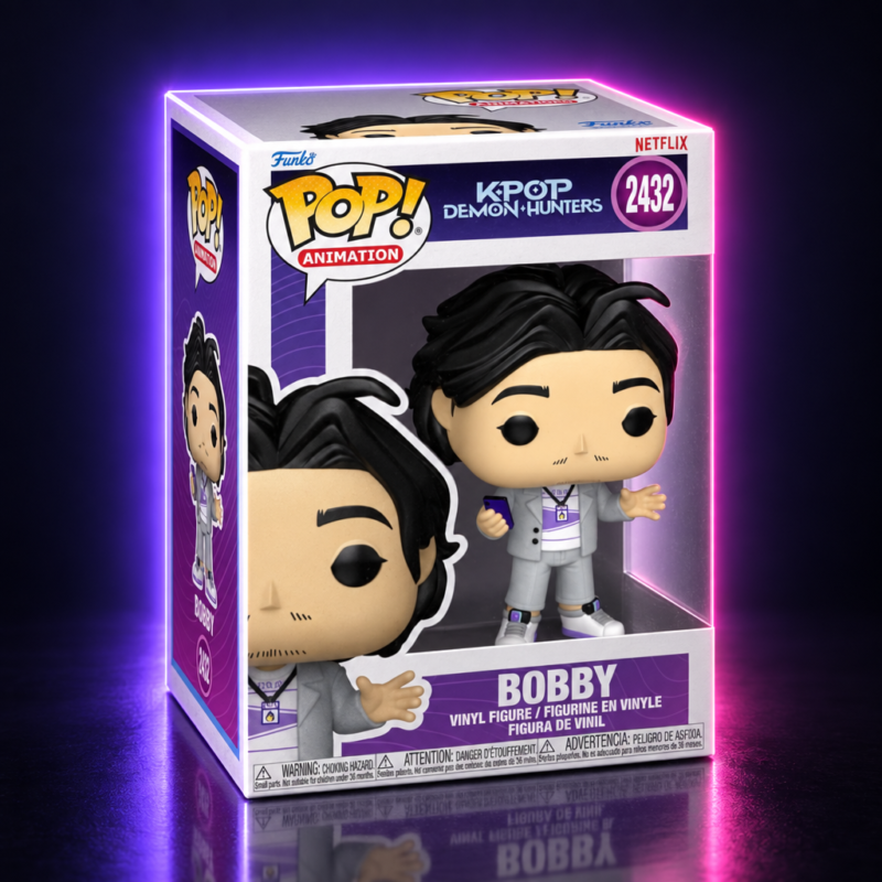 Funko Pop Bobby n.º 2432 en su caja, KPop Demon Hunters