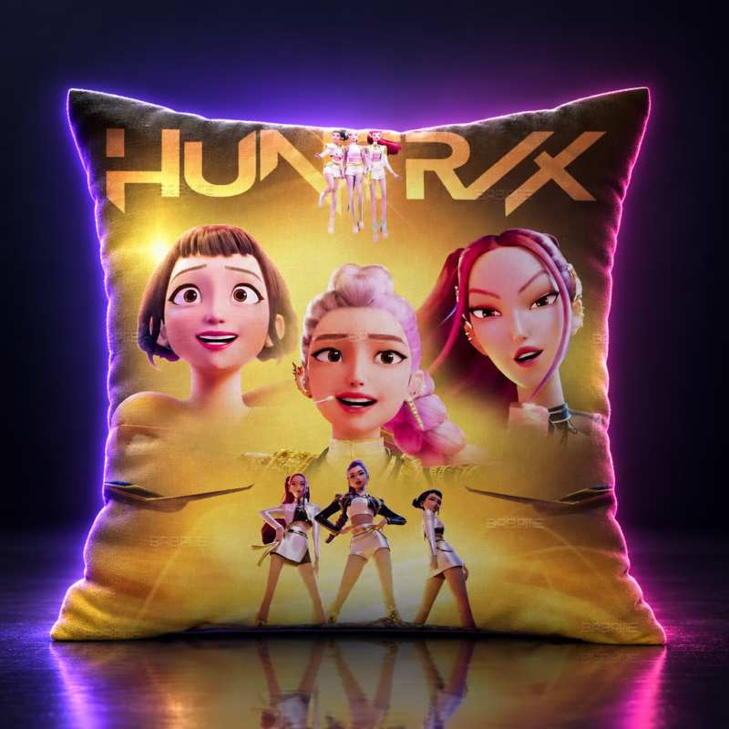 Funda de cojín de 45x45 cm con Rumi, Mira y Zoey de HUNTR/X