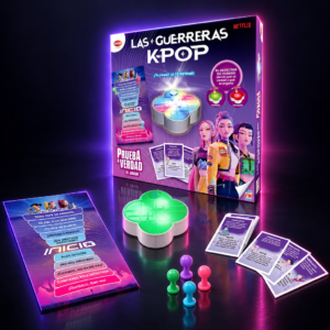 Juego de mesa Prueba o Verdad Las Guerreras KPop de Bizak con tarjetas y pulsador
