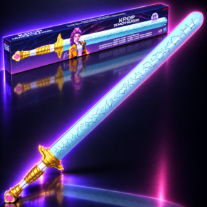Espada Nerf Four Tiger de Rumi de espuma con su caja, KPop Demon Hunters