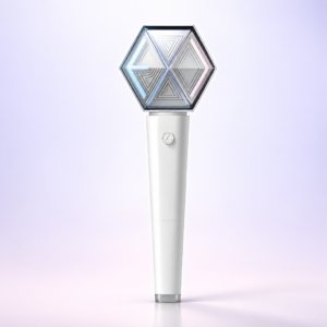 Lightstick blanco con cabezal hexagonal y emblema de exo, EXO