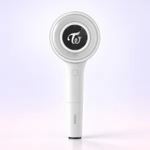 Lightstick candybong blanco con cabezal redondo y logo de twice, TWICE